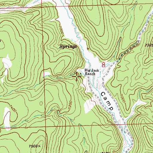 Topographic Map of Big Jack Ranch, NV