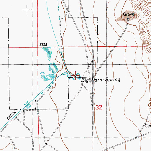 Topographic Map of Big Warm Spring, NV