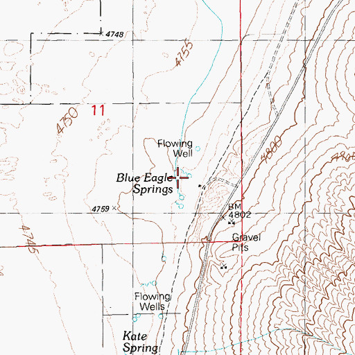 Topographic Map of Blue Eagle Springs, NV