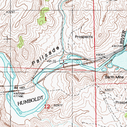 Topographic Map of Buck Rake Jack Creek, NV