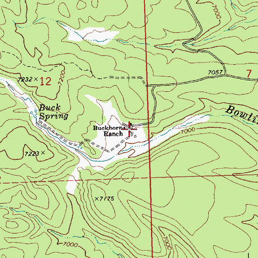 Topographic Map of Buckhorn Ranch, NV