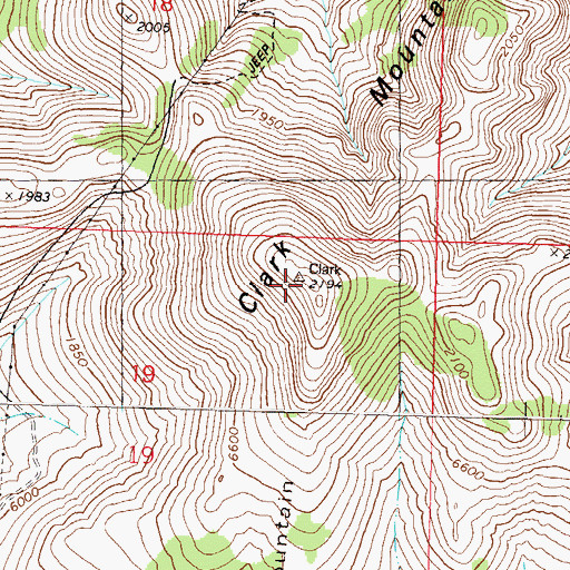 Topographic Map of Clark Mountain, NV