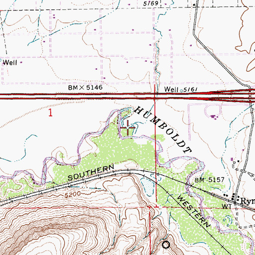 Topographic Map of Coal Mine Creek, NV