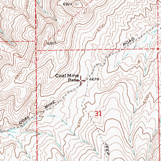 Topographic Map of Coal Mine Pass, NV
