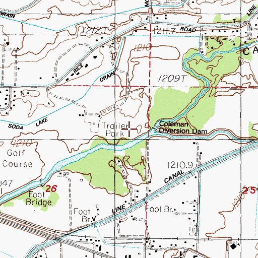 Topographic Map of Coleman Diversion Dam, NV