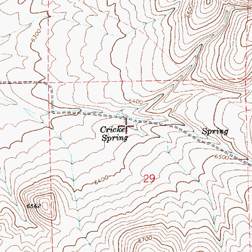 Topographic Map of Cricket Spring, NV