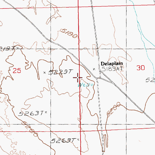 Topographic Map of Delaplain, NV