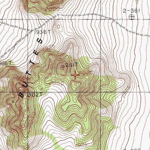 Topographic Map of Delcer Buttes, NV