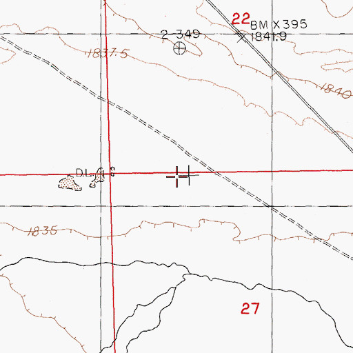 Topographic Map of Dry Lake Flat, NV