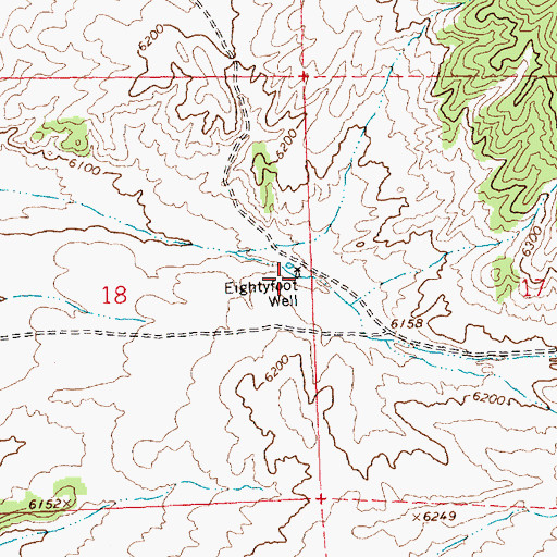 Topographic Map of Eightyfoot Well, NV