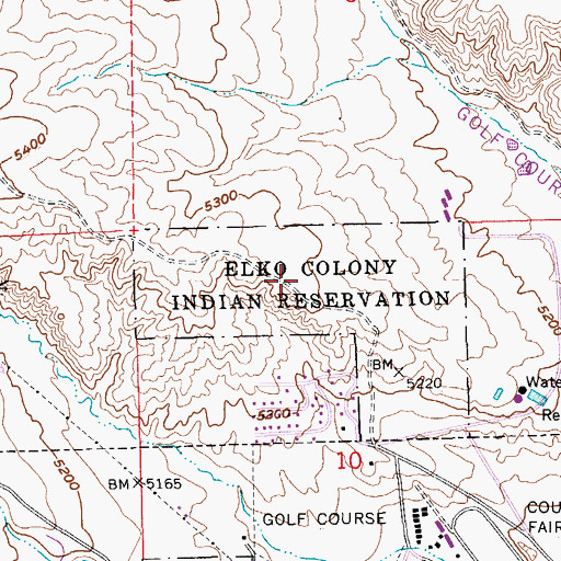 Topographic Map of Elko Colony, NV