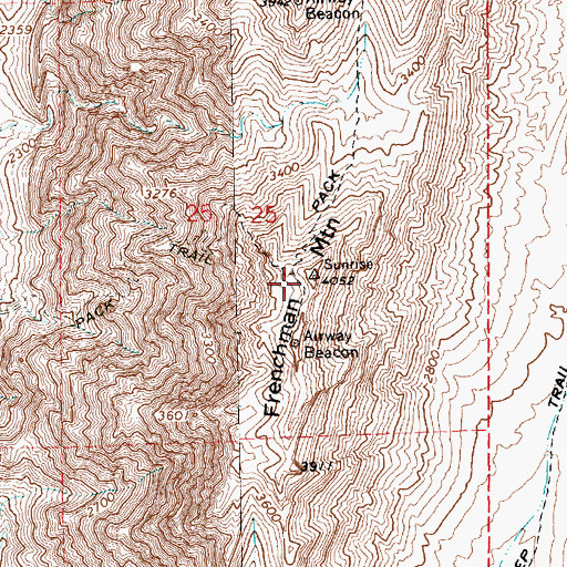 Topographic Map of Frenchman Mountain, NV