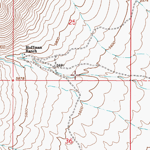 Topographic Map of Hoffman Canyon, NV