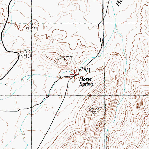Topographic Map of Horse Spring, NV