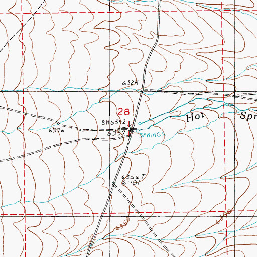 Topographic Map of Hot Spring Ranch, NV