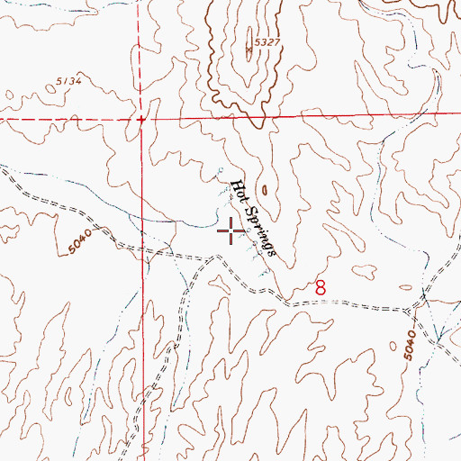 Topographic Map of Hot Springs, NV