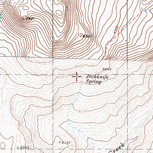 Topographic Map of Jackknife Spring, NV