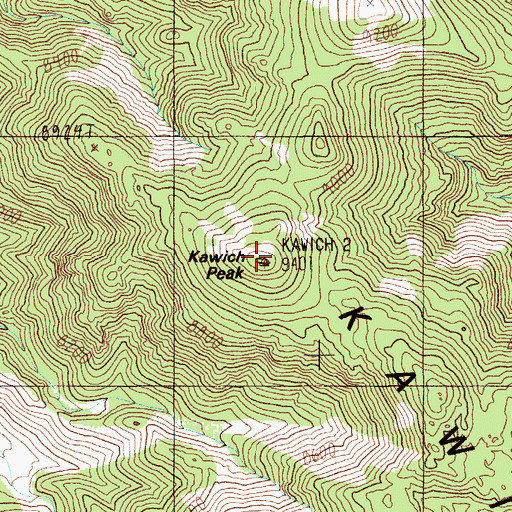 Topographic Map of Kawich Peak, NV