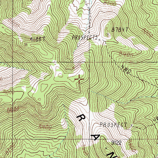 Topographic Map of Kawich Range, NV