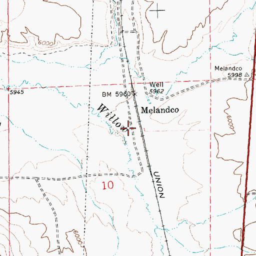 Topographic Map of Melandco, NV