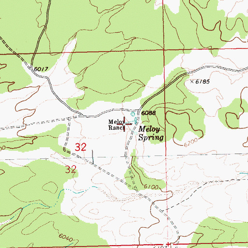 Topographic Map of Meloy Ranch, NV