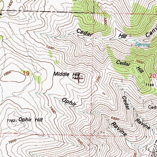 Topographic Map of Middle Hill, NV