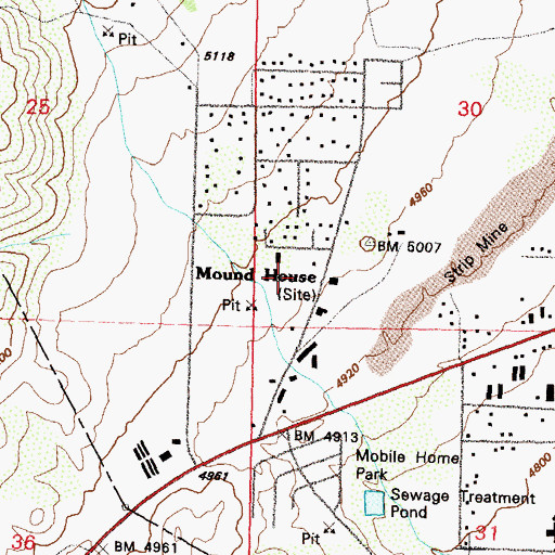 Topographic Map of Mound House, NV