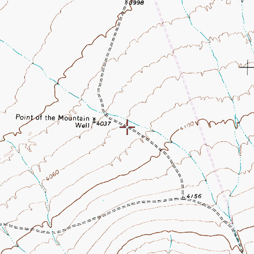 Topographic Map of Mountain Well Canyon, NV