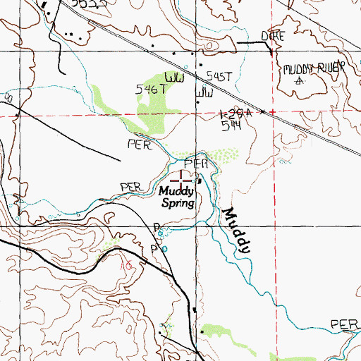 Topographic Map of Muddy Spring, NV