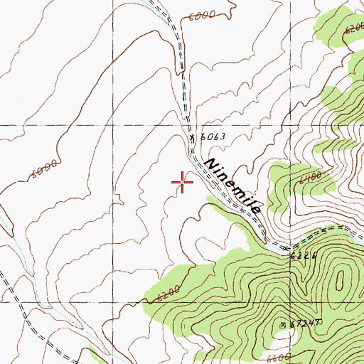 Topographic Map of Ninemile Canyon, NV