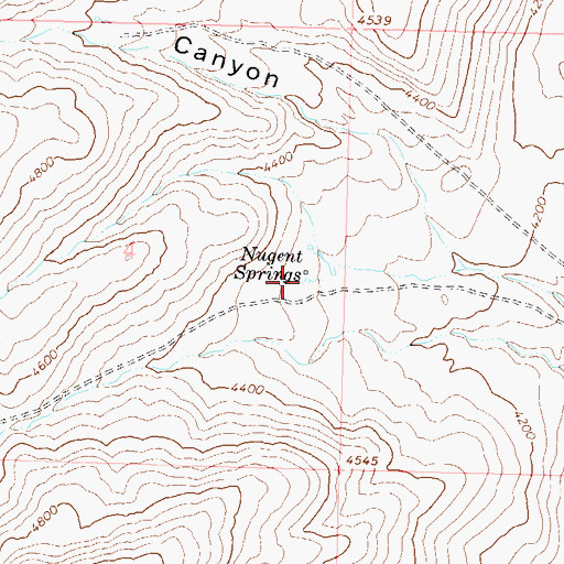 Topographic Map of Nugent Springs, NV