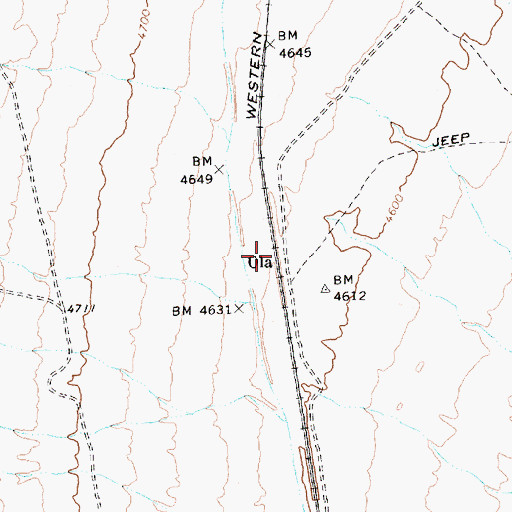 Topographic Map of Ola, NV