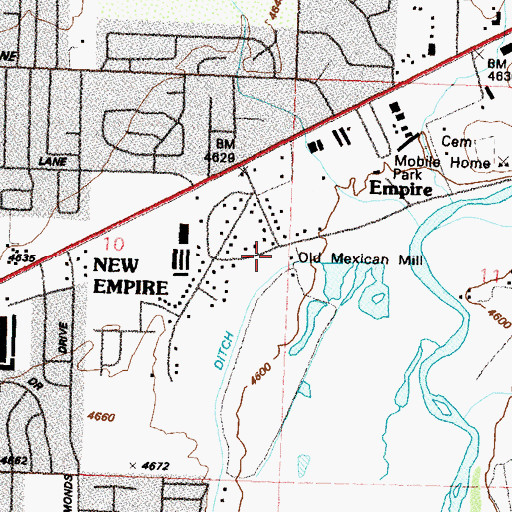 Topographic Map of Old Mexican Mill, NV