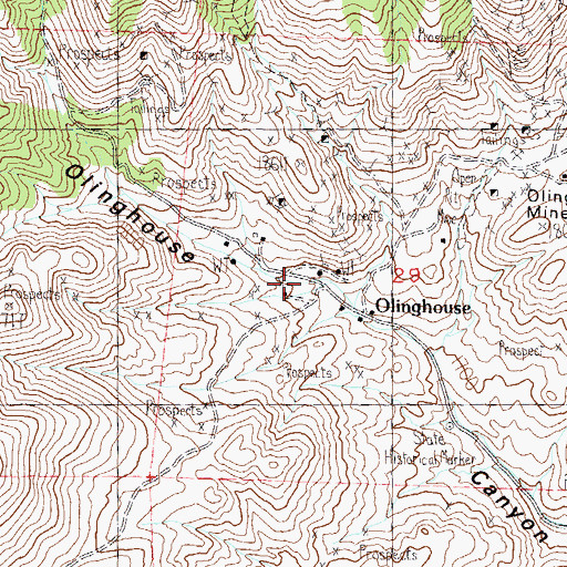 Topographic Map of Olinghouse, NV