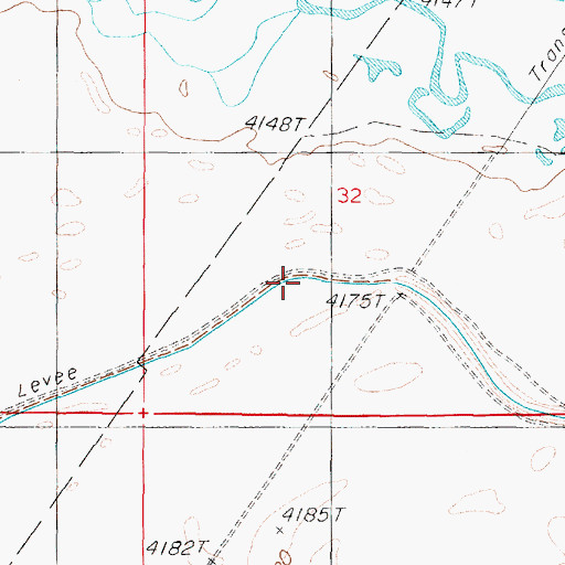 Topographic Map of Pitt-Taylor Diversion Canal, NV