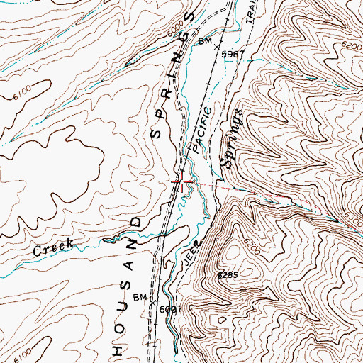 Topographic Map of Pole Creek, NV