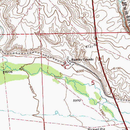 Topographic Map of Rancho Grande, NV