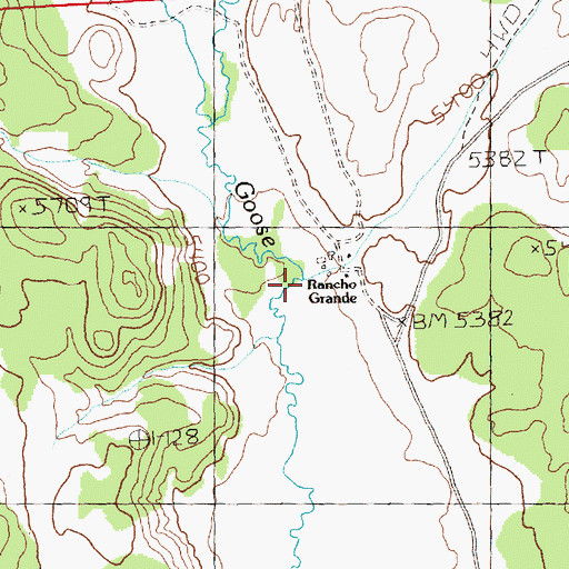 Topographic Map of Rancho Grande, NV