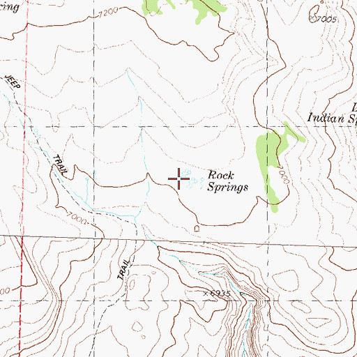 Topographic Map of Rock Springs, NV