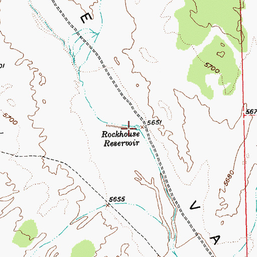 Topographic Map of Rockhouse Reservoir, NV
