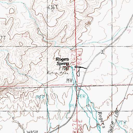 Topographic Map of Rogers Spring, NV