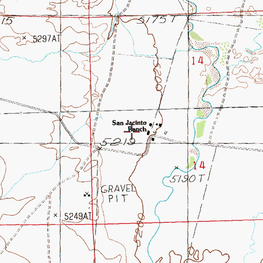 Topographic Map of San Jacinto Ranch, NV