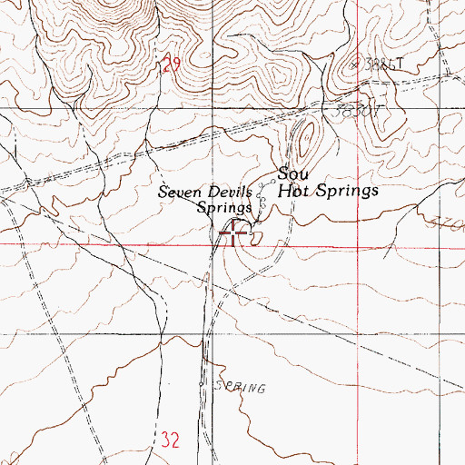 Topographic Map of Seven Devils Springs, NV