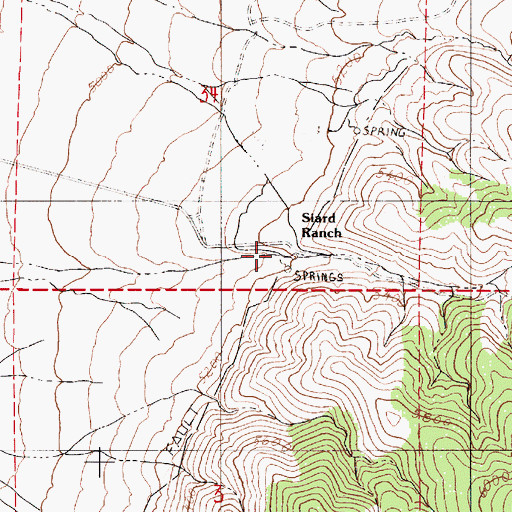 Topographic Map of Siard Ranch, NV