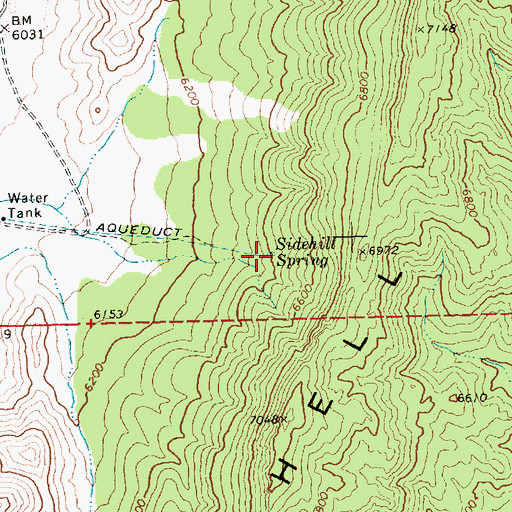 Topographic Map of Sidehill Spring, NV