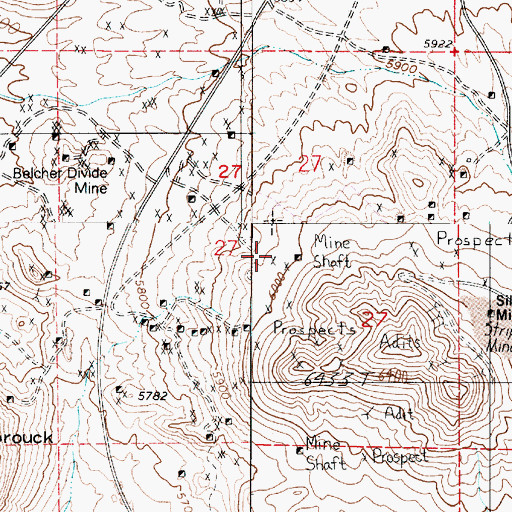 Topographic Map of Silver King Mine, NV