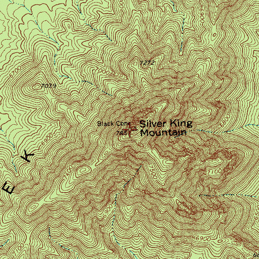 Topographic Map of Silver King Mountain, NV