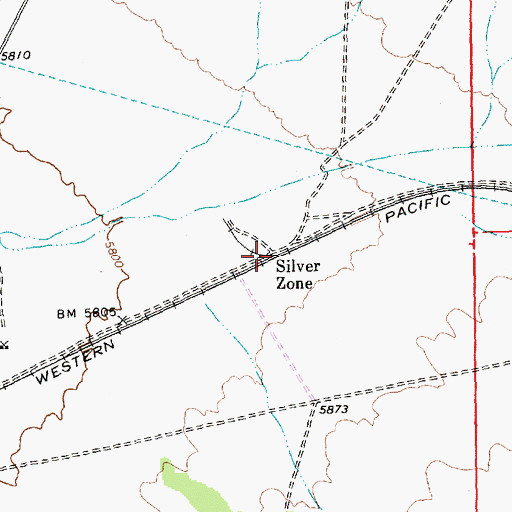 Topographic Map of Silver Zone, NV
