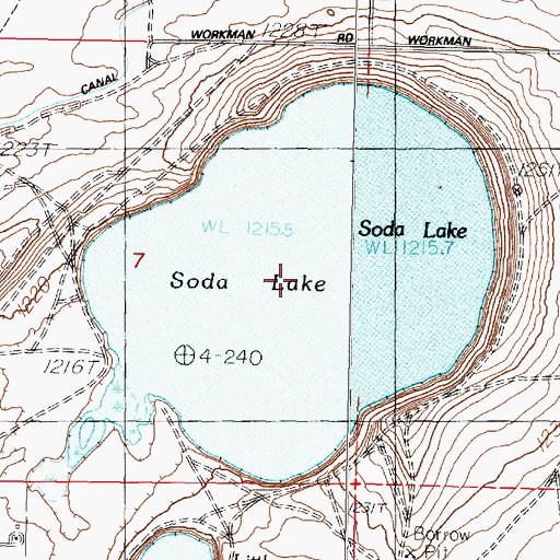 Topographic Map of Soda Lake, NV