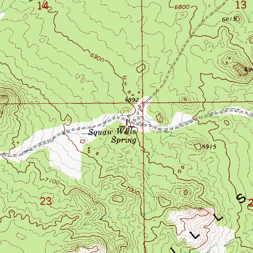 Topographic Map of Squaw Wells Spring, NV